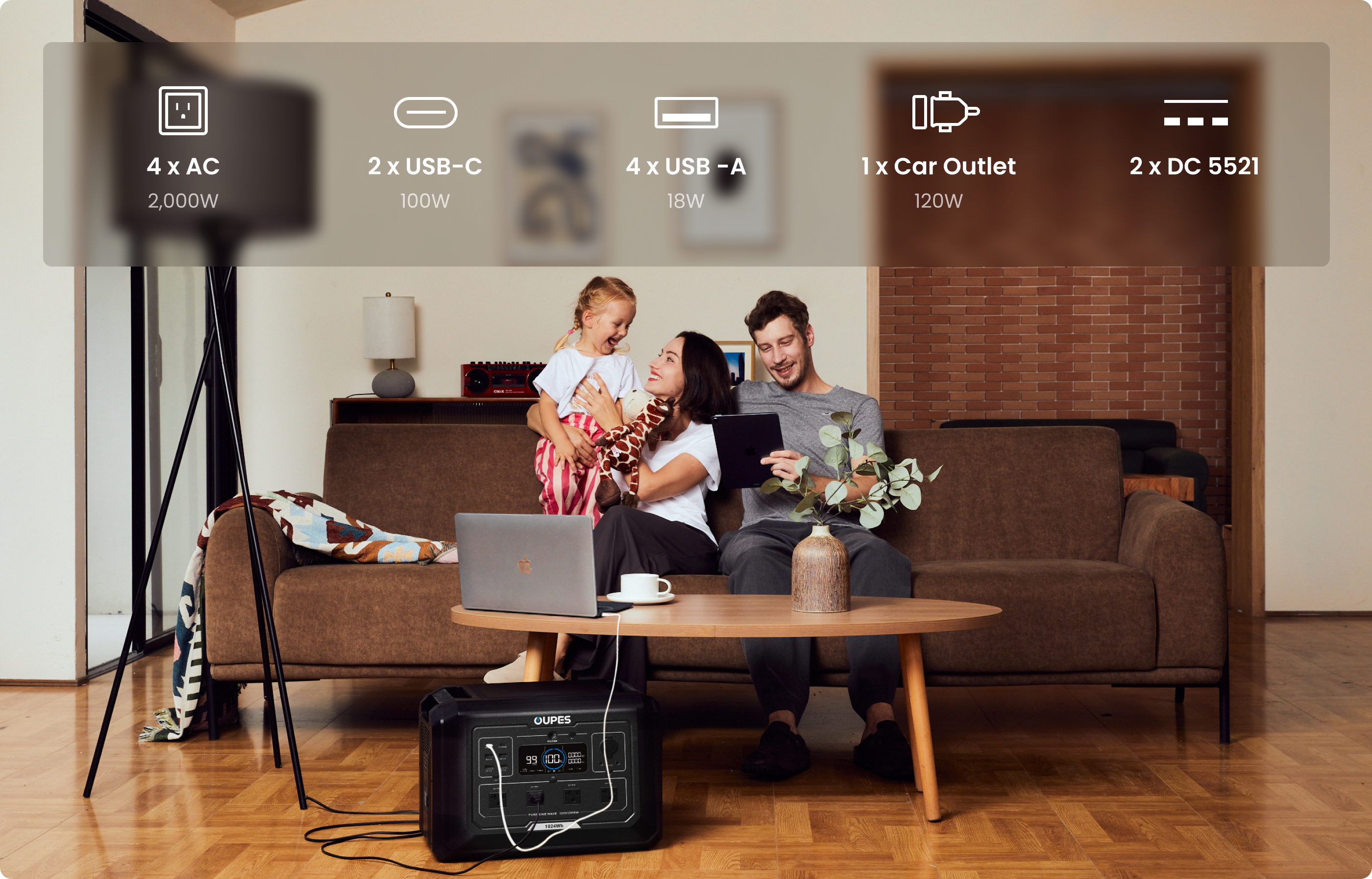 OUPES Mega1 2000W portable power station