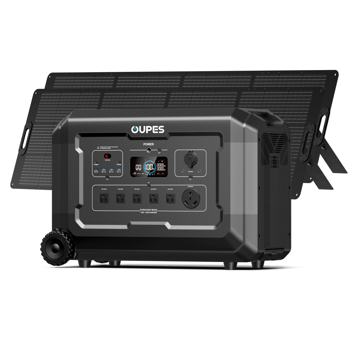 OUPES Mega 5 Portable 4000W Solar Generator Kit + 2*240W Solar Panel
