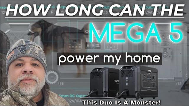 During the dark months, I can use the Mega 5 power station to power my house.