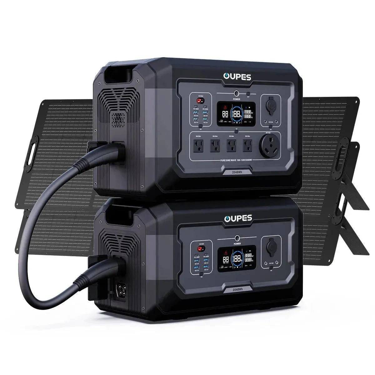 Mega 2 + B2 Extra Battery + 2*240W Solar Panel | Solar Generator Kit