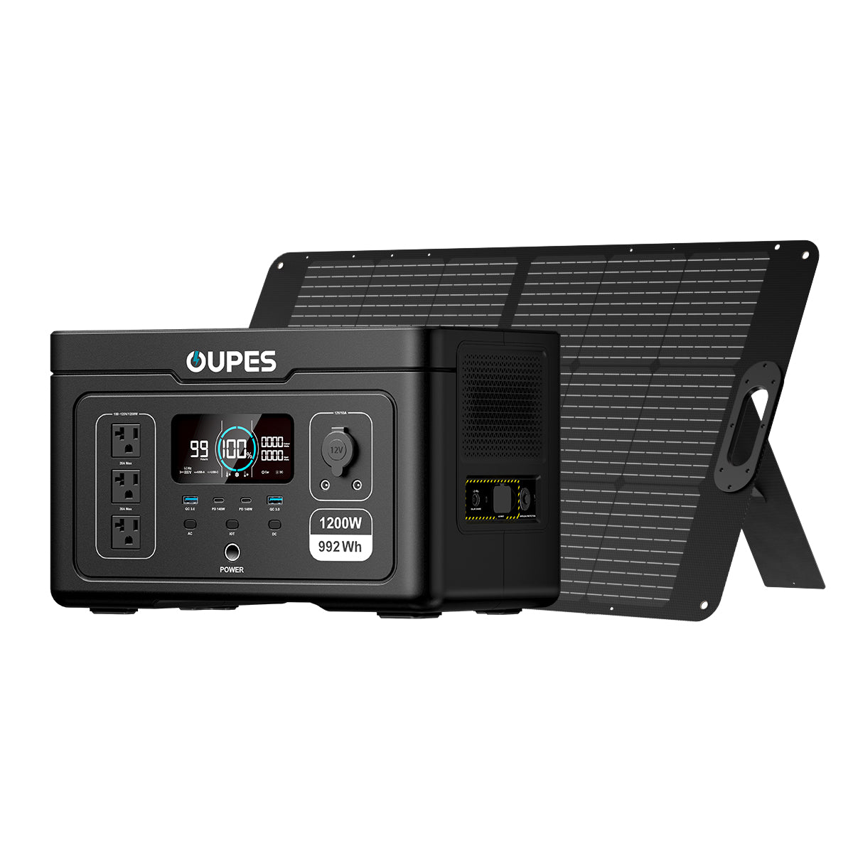 1200 watt solar generator OUPES Exodus 1200 Power Station With 100W Solar Panel Kit