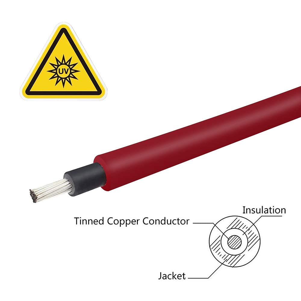 20ft 12AWG Solar Panel Extension Cables