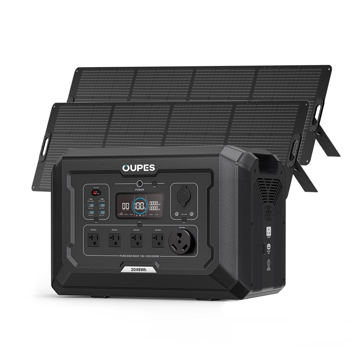 OUPES Mega 2 Solar Kit: 2048Wh Generator + 2x240W Panels