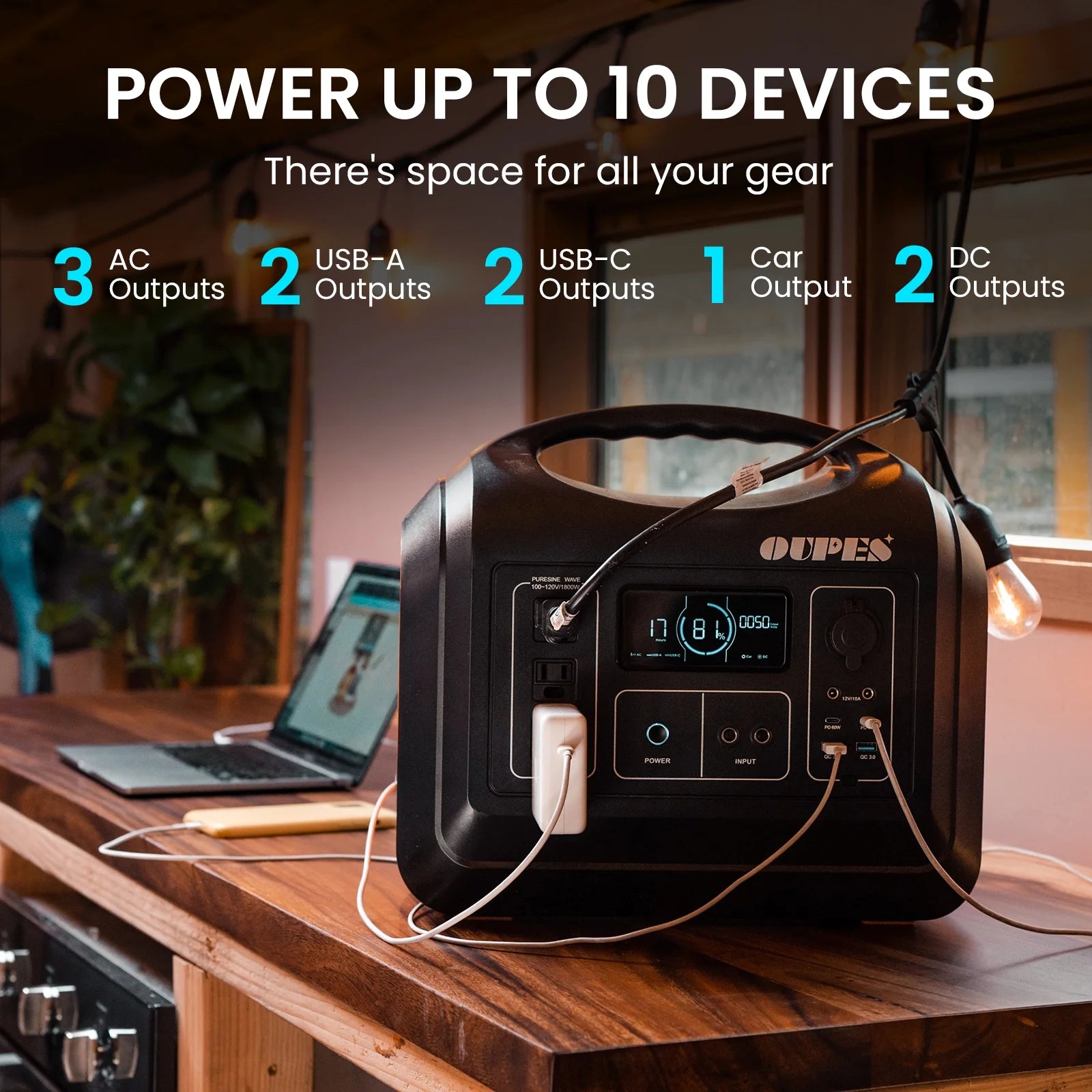 (Refurbished) OUPES 1800W, 1488Wh Portable Power Station