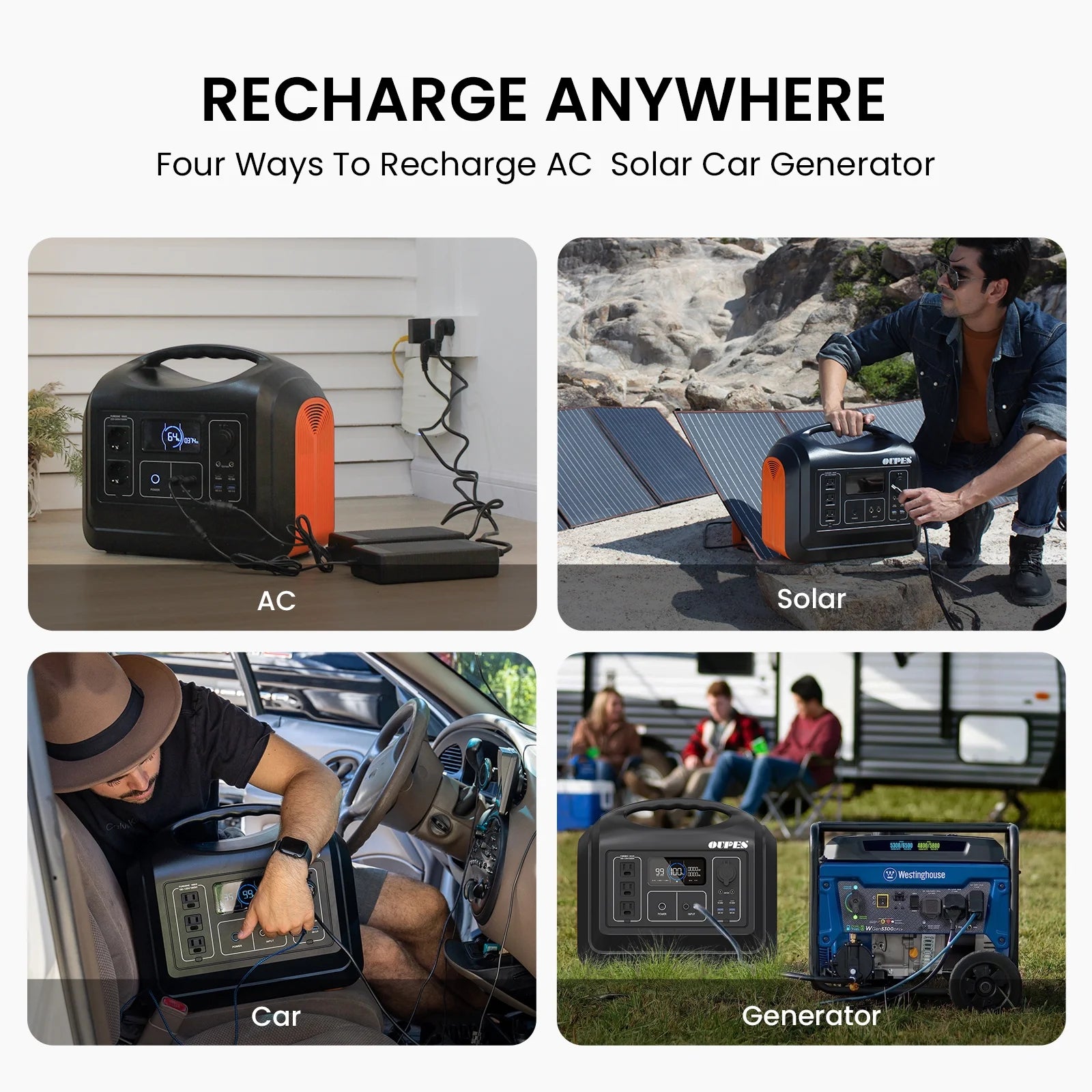 (Refurbished) OUPES 1800W, 1488Wh Portable Power Station