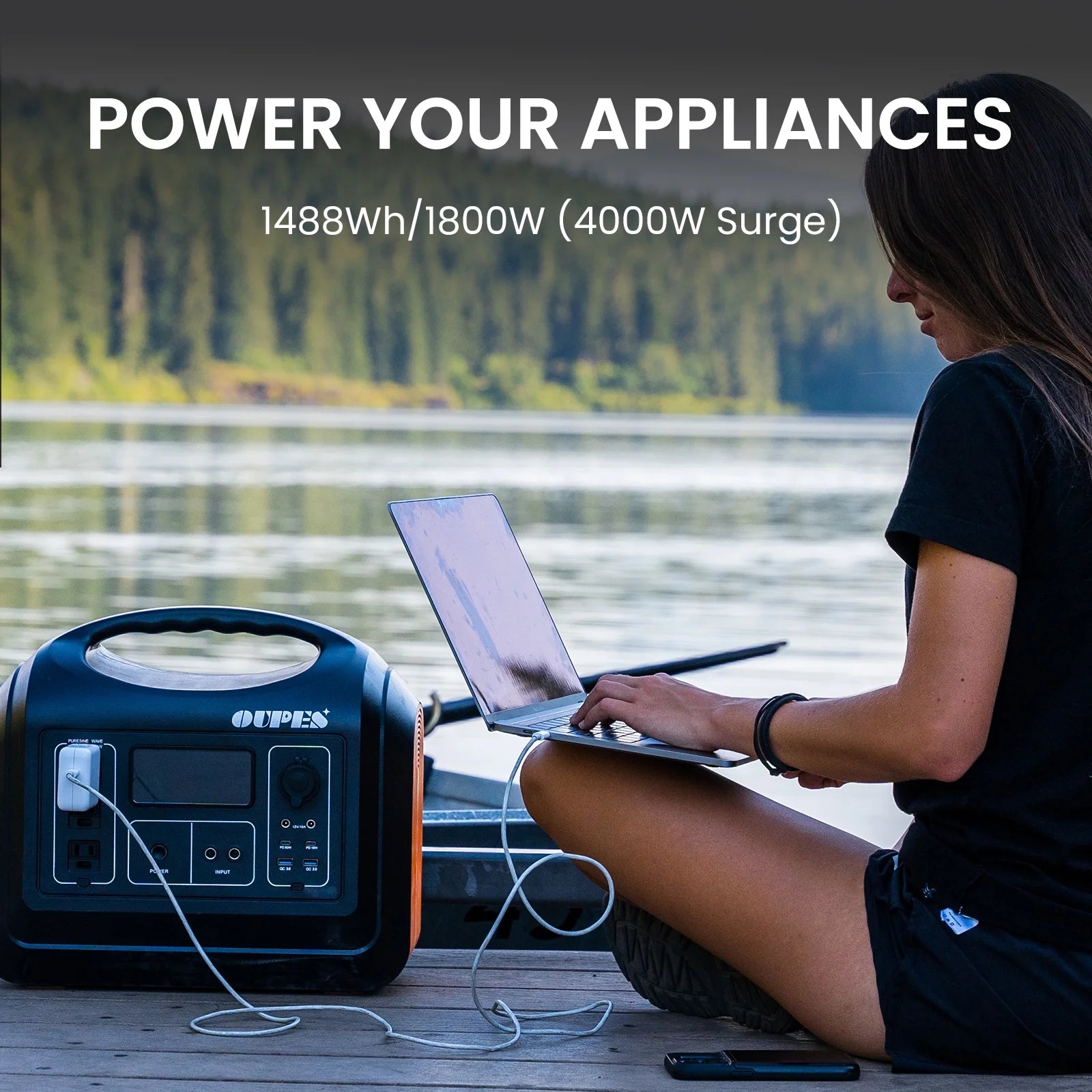 (Refurbished) OUPES 1800W, 1488Wh Portable Power Station